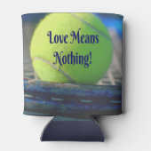 テニスの愛は何も意味しない！やる気を起こさせるおもしろい 缶クーラー (裏面)