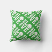 テニスの愛、テニスの選手、芝生の緑 クッション (裏面)