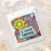 テニスの抽象芸術バックポップ・アートのナー フェイバーバッグ (クリップ留めされた状態)