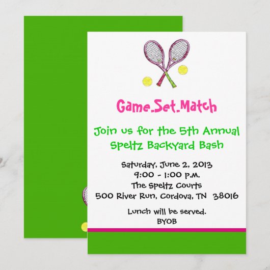 テニスの招待状 招待状 (正面/裏面)