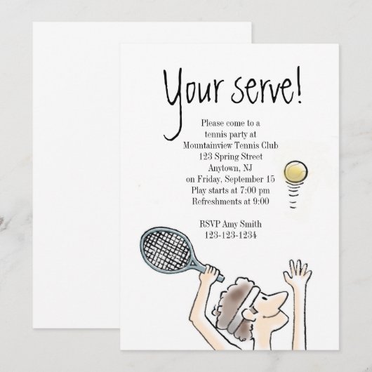 テニスの招待 招待状 (正面/裏面)