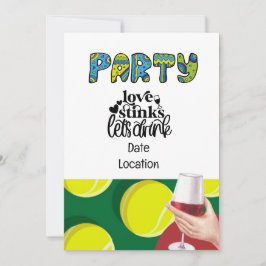 テニスの支払人バレンタインデワイン愛好家 招待状