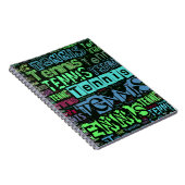 テニスの文字のコラージュ ノートブック (右側)