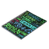 テニスの文字のコラージュ ノートブック (左側)