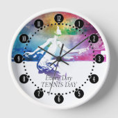テニスの日 |スポーツカッコいいギフト 壁時計 (正面)