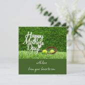 テニスの母の日 ラケットとボールが緑に シーズンカード (スタンド正面)