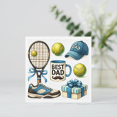 テニスの父の日パーティーまたは誕生日をテーマにした シーズンカード (スタンド正面)