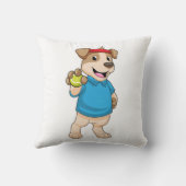 テニスの犬とテニスボール クッション (裏面)