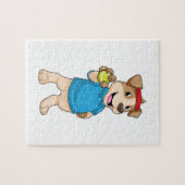 テニスの犬とテニスボール ジグソーパズル (横)