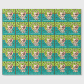 テニスの犬遊が試合に ラッピングペーパー (フラット)