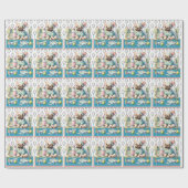 テニスの犬遊が試合に ラッピングペーパー (フラット)