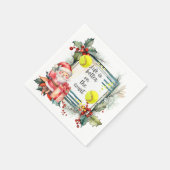 テニスの生活は裁判所のクリスマスパーティーの上で良い スタンダードカクテルナプキン (角)