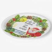 テニスの生活は裁判所のクリスマスパーティーの上で良い ペーパープレート (アングル)