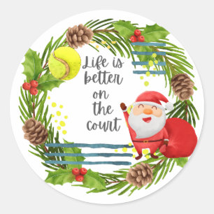 テニスの生活は裁判所のクリスマスパーティーの上で良い ラウンドシール