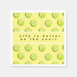 テニスの生活は黄色の方がコートの方が良い スタンダードカクテルナプキン