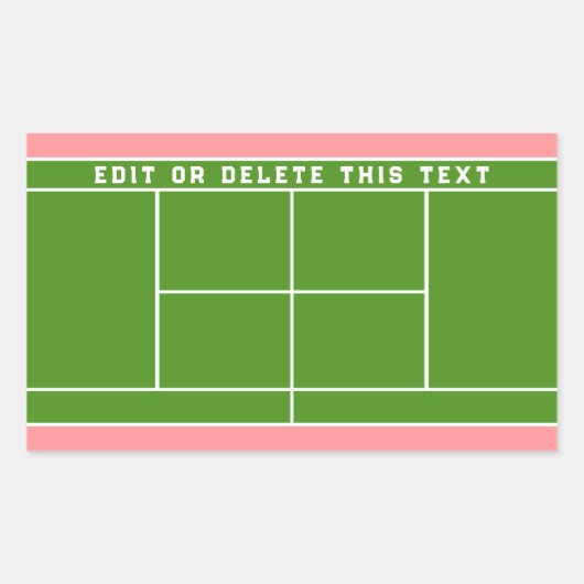 テニスの矩形シール 長方形シール (正面)
