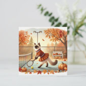 テニスの秋猫と花 シーズンカード (スタンド正面)