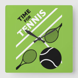 テニスの芝生選手 スクエア壁時計