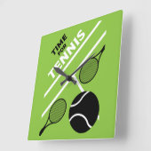 テニスの芝生選手 スクエア壁時計 (傾斜)