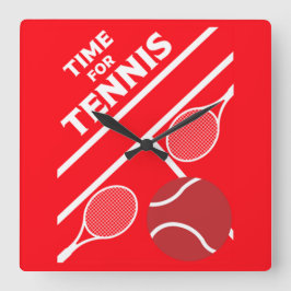 テニスの芝生選手 スクエア壁時計