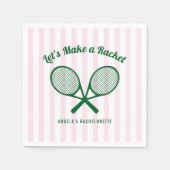 テニスの花嫁パーティーで大騒ぎ ストライプ スタンダードカクテルナプキン (正面)