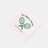 テニスの花嫁パーティーで大騒ぎ ストライプ スタンダードカクテルナプキン (角)