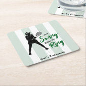 テニスの花嫁 ラストスイングビフォーザリング スクエアペーパーコースター (アングル)