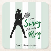 テニスの花嫁 ラストスイングビフォーザリング スクエアペーパーコースター (正面)