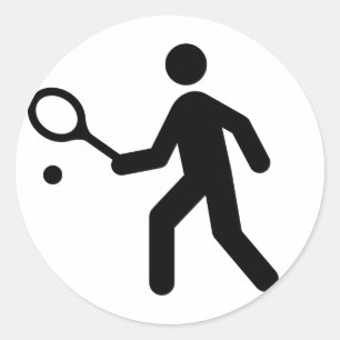 テニスの記号のステッカー ラウンドシール