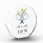  テニスの記念品 新婚ギフト 花嫁 花婿  フォトブロック (左)