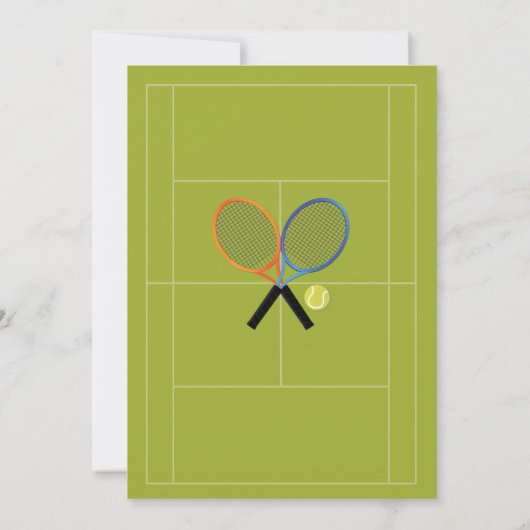 テニスの誕生会は球ラケット裁判所を遊ばします 招待状 (裏面)