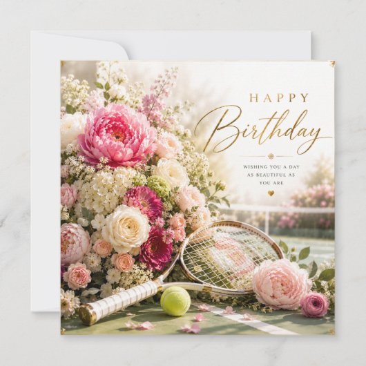 テニスの誕生日と花 (正面)