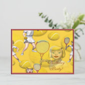 テニスの誕生日のパーティの招待状 招待状 (スタンド正面)