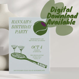 テニスの誕生日パーティー 招待状