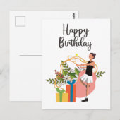 テニスの誕生日プレゼント選手用 ポストカード (正面/裏面)