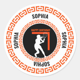 テニスの誕生日 テニス女子プレイヤー ラウンドシール