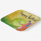 テニスの誕生日 ペーパープレート (傾斜あり)