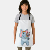 テニスの象とテニスラケット エプロン (インサイチュ)