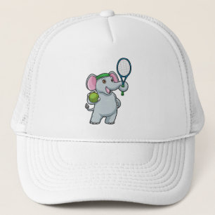 テニスの象とテニスラケット キャップ