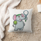 テニスの象とテニスラケット クッション (ブランケット)