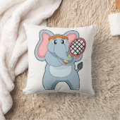 テニスの象とテニスラケット クッション (ブランケット)