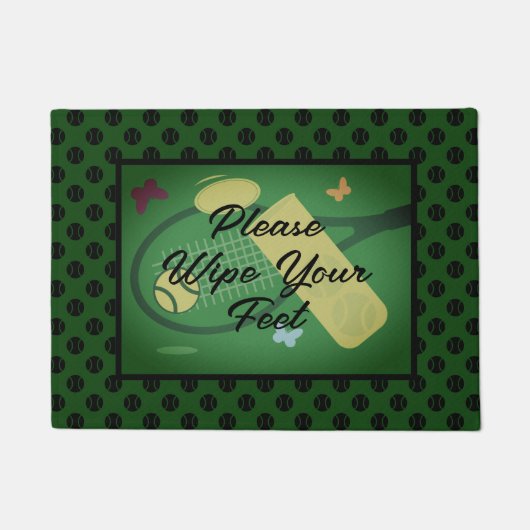 テニスの足クール歓迎の書類を拭きなさい ドアマット (正面)