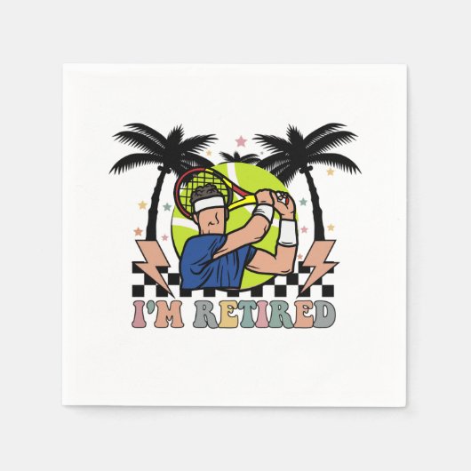 テニスの退職したパーティー退職選手 スタンダードカクテルナプキン (正面)