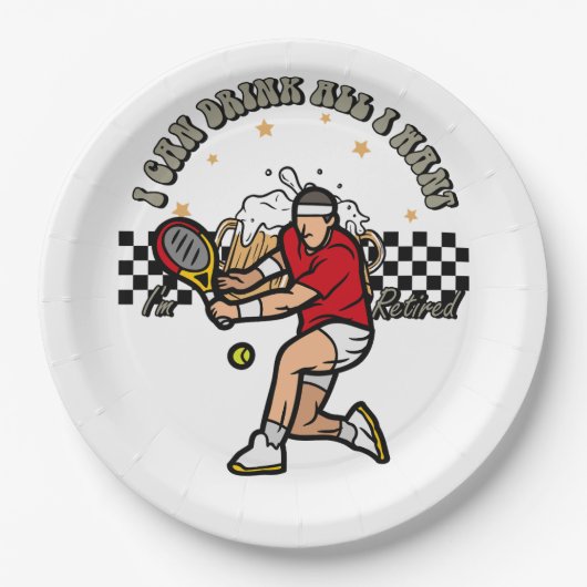 テニスの退職したパーティー退職選手 ペーパープレート (正面)