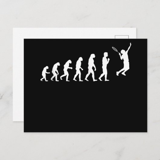 テニスの進化かわいい私は芝生のテニスの贈り物が大好き 案内ポストカード (正面/裏面)