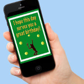 テニスの選手あなたに誕生日を提供することを望素晴らしむ カード