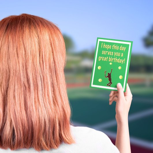 テニスの選手あなたに誕生日を提供することを望素晴らしむ カード