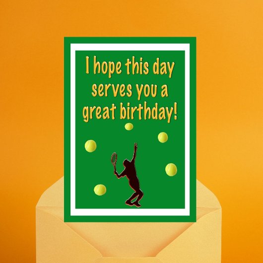 テニスの選手あなたに誕生日を提供することを望素晴らしむ カード