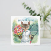 テニスの選手が花を手にして早く上達 カード (スタンド正面)