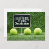 テニスの選手の卒業おめでとう ポストカード (正面/裏面)